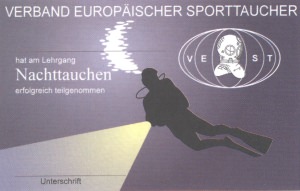 VEST-Einkleber Sonderbrevet "Nachttauchen"