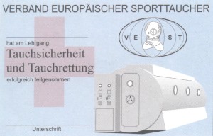 VEST-Einkleber Sonderbrevet "Tauchsicherheit - Tauchrettung"